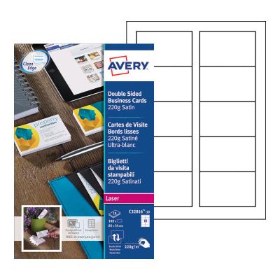 Cartes de visite Avery C32016 - format 8,5 x 5,4 cm - 220 g -impression laser finition mate - pochette de 100 - Publicité Cartes de visite Avery C32016 - format 8,5 x 5,4 cm - 220 g -impression laser finition mate - pochette de 100 - Publicité
