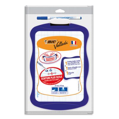 Bic Ardoise ergonomique double face 20x31cm : 1 unie + 1 seyès + 1 feutre fin bleu 1721 + 1 effaçette - Publicité Bic Ardoise ergonomique double face 20x31cm : 1 unie + 1 seyès + 1 feutre fin bleu 1721 + 1 effaçette - Publicité