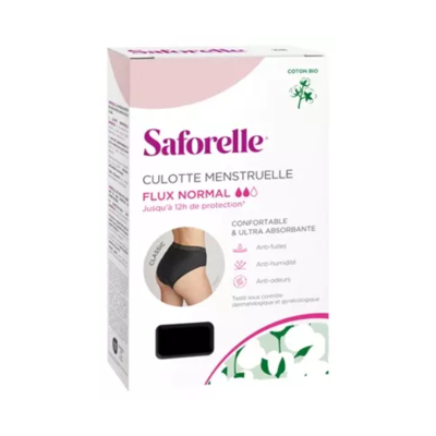Sous-vêtements menstruels en coton biologique Saforelle - Flux normal - T38 - Publicité Sous-vêtements menstruels en coton biologique Saforelle - Flux normal - T38 - Publicité
