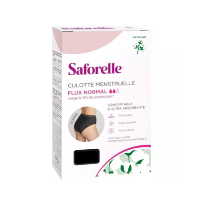 Saforelle Culotte Menstruelle Bio Taille 40 - Protection 12H - Publicité Saforelle Culotte Menstruelle Bio Taille 40 - Protection 12H - Publicité