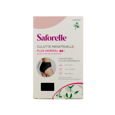 Saforelle Culotte Menstruelle Bio - Flux Abondant - Publicité Saforelle Culotte Menstruelle Bio - Flux Abondant - Publicité