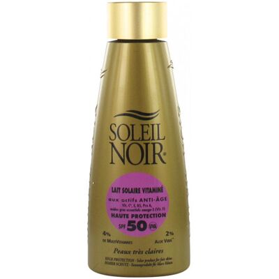 BSL Soleil Noir lait solaire vitaminé haute protection Spf50 - 150ml - Publicité BSL Soleil Noir lait solaire vitaminé haute protection Spf50 - 150ml - Publicité