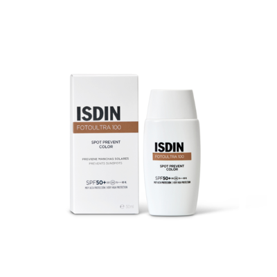 Isdin Fotoultra Spot Prevent Color SPF 50+ - Crème Solaire - Publicité Isdin Fotoultra Spot Prevent Color SPF 50+ - Crème Solaire - Publicité