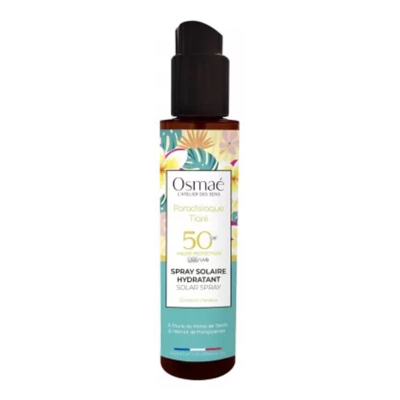Marque Française Osmaé Tiaré SPF50+ Spray Solaire Hydratant - Publicité Marque Française Osmaé Tiaré SPF50+ Spray Solaire Hydratant - Publicité