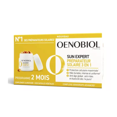 OENOBIOL Sun Expert Préparateur Solaire 3en1 Triple action 2 x 30 capsules - Publicité OENOBIOL Sun Expert Préparateur Solaire 3en1 Triple action 2 x 30 capsules - Publicité