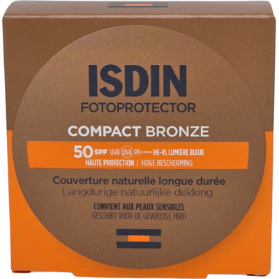Isdin Fotoprotector Compact Couverture Naturelle Longue Durée SPF50 10 g - Teinte : Bronze - Publicité Isdin Fotoprotector Compact Couverture Naturelle Longue Durée SPF50 10 g - Teinte : Bronze - Publicité