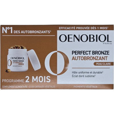 Oenobiol Perfect Bronze® – Autobronzant Peaux Claires – Lot de 2x30 capsules - Publicité Oenobiol Perfect Bronze® – Autobronzant Peaux Claires – Lot de 2x30 capsules - Publicité