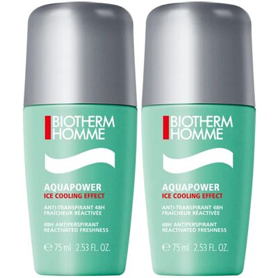 Biotherm Homme Aquapower Déodorant - 48H Fraîcheur, Anti-Transpirant, 2x75ml - Publicité Biotherm Homme Aquapower Déodorant - 48H Fraîcheur, Anti-Transpirant, 2x75ml - Publicité