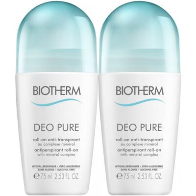 Biotherm Dermo Pure Déo Anti-Transpirant Roll-On 2x75ml - Publicité Biotherm Dermo Pure Déo Anti-Transpirant Roll-On 2x75ml - Publicité