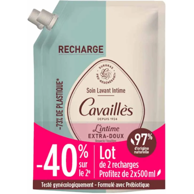 ROGÉ CAVAILLÈS Cavaillès Intime Eco-Recharge Soin Lavant Hydratant 2x500ml - Publicité ROGÉ CAVAILLÈS Cavaillès Intime Eco-Recharge Soin Lavant Hydratant 2x500ml - Publicité