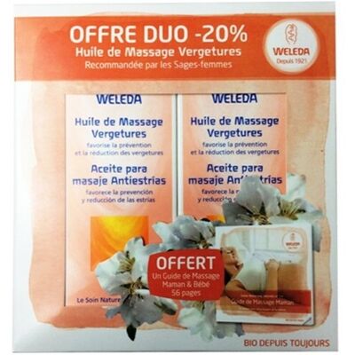 Weleda huile de massage vergetures lot de 2 x 100ml - Publicité Weleda huile de massage vergetures lot de 2 x 100ml - Publicité