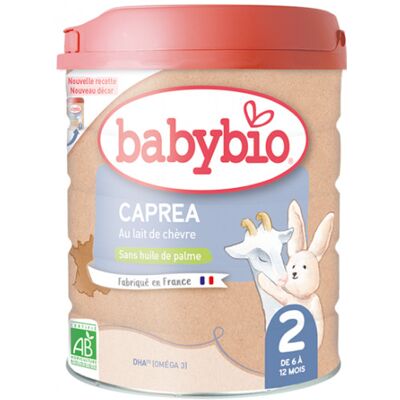 Babybio Lait de suite Caprea 2 - Bio, 6-12 mois - Publicité Babybio Lait de suite Caprea 2 - Bio, 6-12 mois - Publicité
