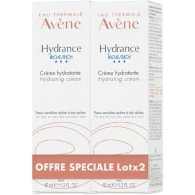 Avene Hydrance Crème Hydratante Riche - Peau sensible 2x40ml - Publicité Avene Hydrance Crème Hydratante Riche - Peau sensible 2x40ml - Publicité