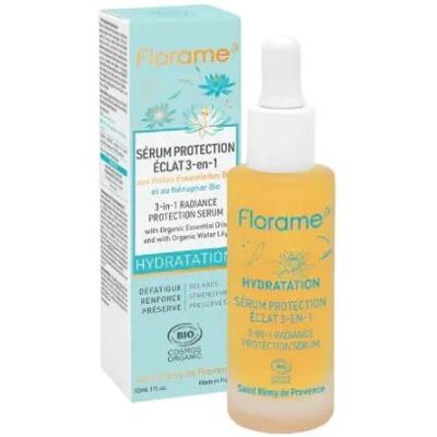 Sérum Hydratant 3-en-1 Bio Florame - Protection de la Peau - Publicité Sérum Hydratant 3-en-1 Bio Florame - Protection de la Peau - Publicité