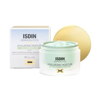 Isdin Hyaluronic Moisture Peaux Grasses - Crème de Jour - Publicité Isdin Hyaluronic Moisture Peaux Grasses - Crème de Jour - Publicité