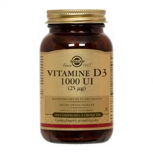 Solgar vitamine d3 1000ui a croquer 100 comprimes