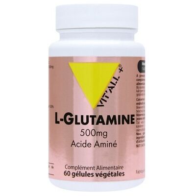 Vitall+ L-Glutamine 500mg 60 Capsules - Complément alimentaire - Publicité Vitall+ L-Glutamine 500mg 60 Capsules - Complément alimentaire - Publicité