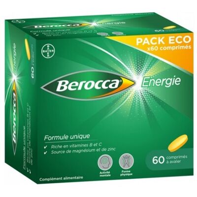 Berocca Énergie de Bayer - 60 Comprimés - Publicité Berocca Énergie de Bayer - 60 Comprimés - Publicité