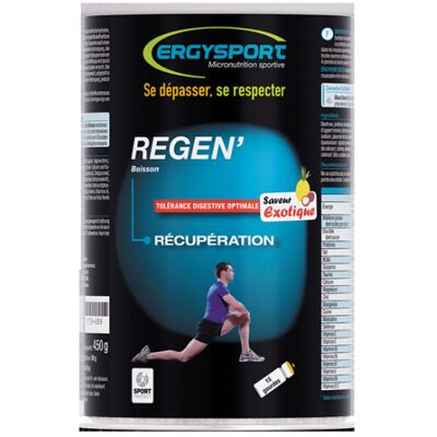 Boisson de récupération Ergysport Exotique 450g - Récupération Sportive - Publicité Boisson de récupération Ergysport Exotique 450g - Récupération Sportive - Publicité