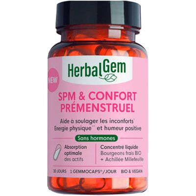 Herbalgem SPM & Confort Menstruel - Complément alimentaire - Publicité Herbalgem SPM & Confort Menstruel - Complément alimentaire - Publicité