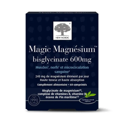 New Nordic Magic Magnésium Bisglycinate - Soutient muscles & nerfs - Publicité New Nordic Magic Magnésium Bisglycinate - Soutient muscles & nerfs - Publicité