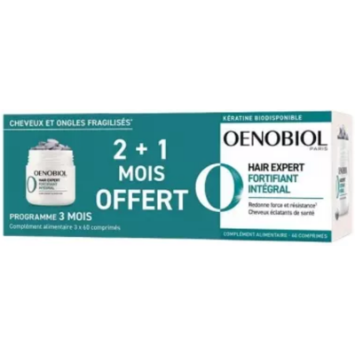 Oenobiol Hair Expert Fortifiant Intégral 2 Mois + 1 Mois Offert - Publicité Oenobiol Hair Expert Fortifiant Intégral 2 Mois + 1 Mois Offert - Publicité