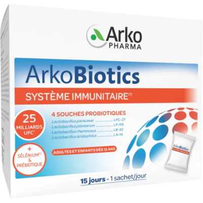 ARKOPHARMA Arkobiotics® Système immunitaire 15 sachets - Publicité ARKOPHARMA Arkobiotics® Système immunitaire 15 sachets - Publicité