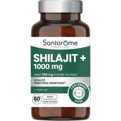 SANTAROME Santatôme Shilajit + 1000 mg - 60 gélules - Publicité SANTAROME Santatôme Shilajit + 1000 mg - 60 gélules - Publicité