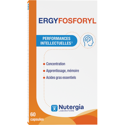 Nutergia Ergyphosphoryl DHA 60 capsules - Soutient cerveau & cognition - Publicité Nutergia Ergyphosphoryl DHA 60 capsules - Soutient cerveau & cognition - Publicité