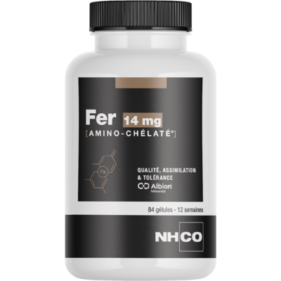 NHCO NUTRITION NHCO Fer 14 mg Amino-Chélaté – Fatigue & Oxygénation 84 gélules - Publicité NHCO NUTRITION NHCO Fer 14 mg Amino-Chélaté – Fatigue & Oxygénation 84 gélules - Publicité