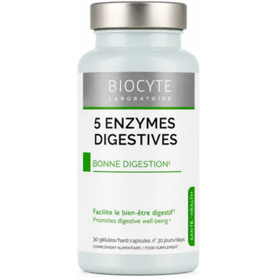 Biocyte Santé 5 Enzymes Digestives 30 Gélules - Publicité Biocyte Santé 5 Enzymes Digestives 30 Gélules - Publicité