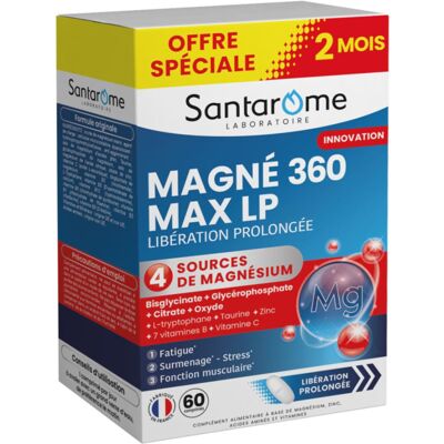 Santarome Magné 360 max LP comprimés 60 unités - Publicité Santarome Magné 360 max LP comprimés 60 unités - Publicité