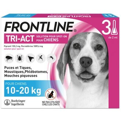 Frontline Tri-Act Chien 10-20kg 3 Pipettes - Traitement antiparasitaire - Publicité Frontline Tri-Act Chien 10-20kg 3 Pipettes - Traitement antiparasitaire - Publicité