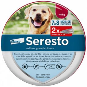 BAYER Seresto collier anti-parasitaire grands chiens +8kg boite de 2