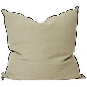 Maison de Vacances Coussin Vice Versa Black Line en lin stone washed - Gris ciment