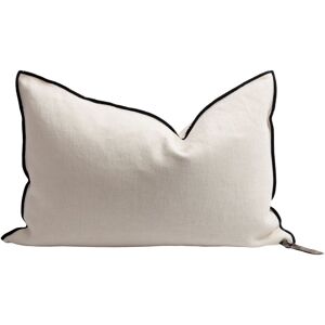 Maison de Vacances Coussin Vice Versa Black Line en lin stone washed - FiorediLatte