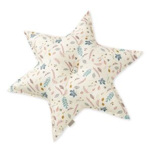 Cam Cam Coussin Etoile en coton bio Feuilles D48 cm - Rose