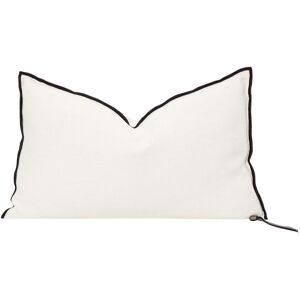 Maison de Vacances Coussin Vice Versa Black Line en lin stone washed - Creme