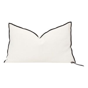 Maison de Vacances Coussin Vice Versa Black Line en lin stone washed - Creme