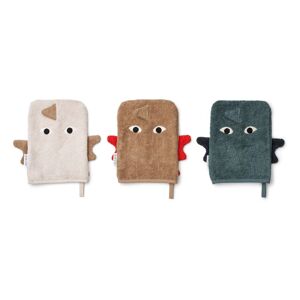 Liewood Gants de toilette Sylvester en coton bio - Set de 3 - Multicolore