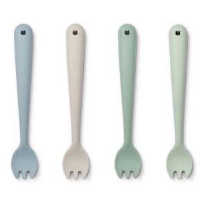 Liewood Fourchettes en silicone - Set de 4 - Vert Menthe