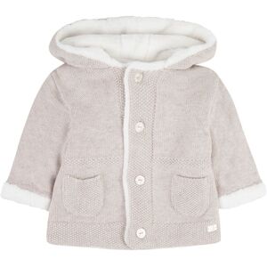 Tartine et Chocolat Manteau Coton Laine et Cachemire Fourre Facon Fourrure Beige chine