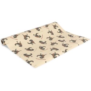 Konges Sløjd Papier cadeau Dansosaurus - 10 mtr - Beige