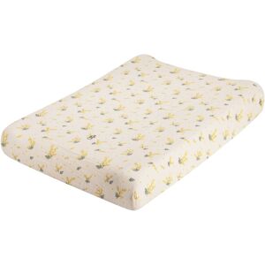 garbo&friends Housse de matelas a langer Mimosa en mousseline de coton - Jaune