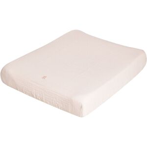 garbo&friends Housse de matelas a langer en gaze de coton - Rose pale