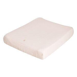 garbo&friends Housse de matelas a langer en gaze de coton - Rose pale