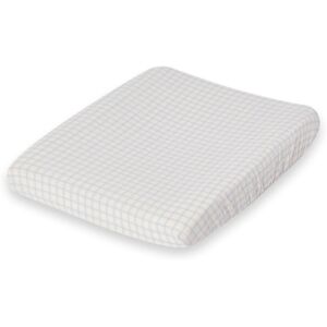 garbo&friends Housse de matelas a langer Gingham Sky - Bleu ciel