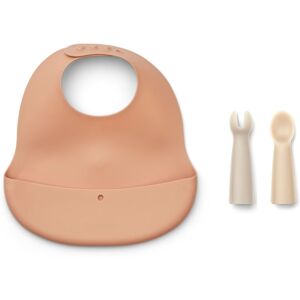 Liewood Bavoir et ses couverts Aspen en silicone - Rose