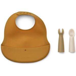 Liewood Bavoir et ses couverts Aspen en silicone - Beige