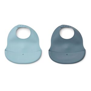 Liewood Bavoir Ember en silicone-set de 2 - Bleu